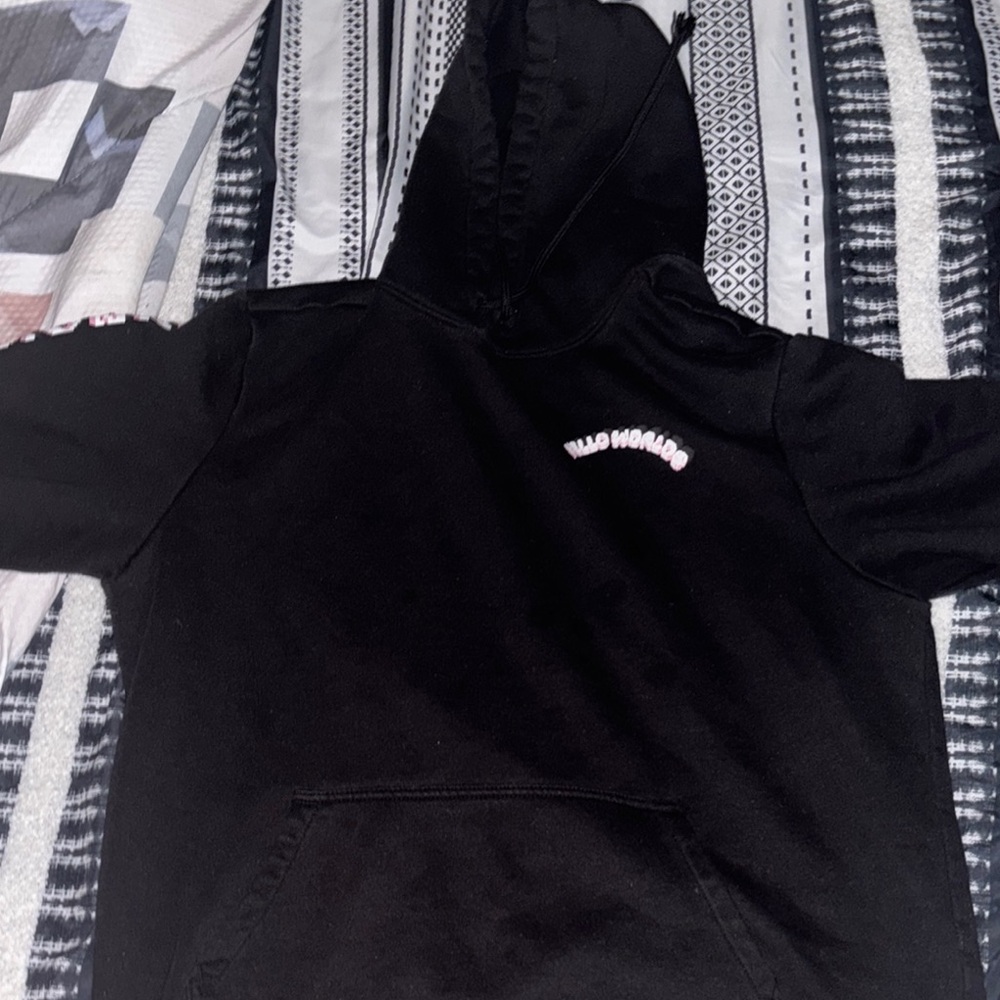 Black Hoodie with Pink Logo